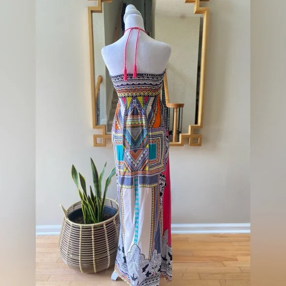 Flying Tomato Boho maxi dress rayon medium - Picture 3 of 12